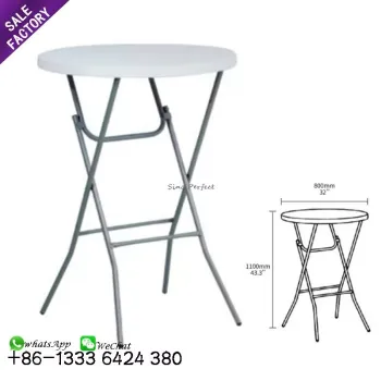 Sino Perfect Foldable Round Plastic White Party Table for Events, Outdoor, Banquets & Weddings