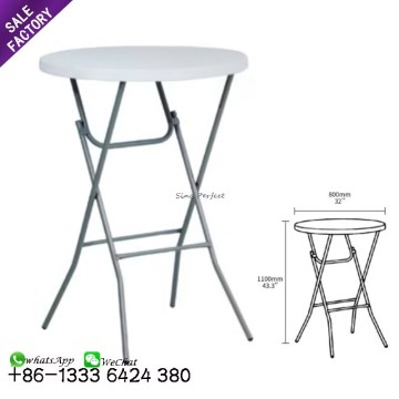 Sino Perfect Foldable Round Plastic White Party Table for Events, Outdoor, Banquets & Weddings