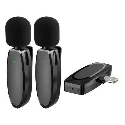 Wireless Black Lapel Microphone for YouTube Live Streaming and Recording