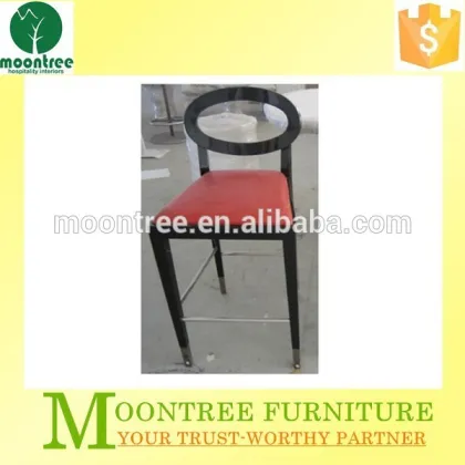 MBS-1111 Luxury Design Red Fabric Ebony Wood Bar Stool