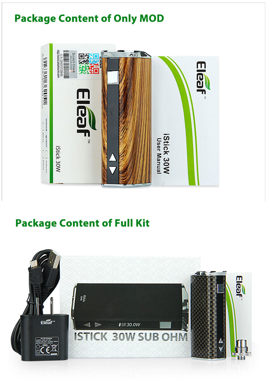 elfbar nachfüll pod läuft aus Box iStick 40w Eleaf – Kit avec câble USB-C / adaptateur 510 – A&L main image 1