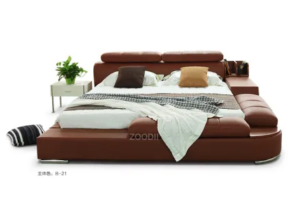 modern leather double sex bed design furniture B665