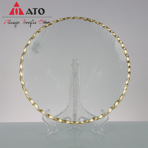 ATO Plates Gold Rim Round Serving Tray plate