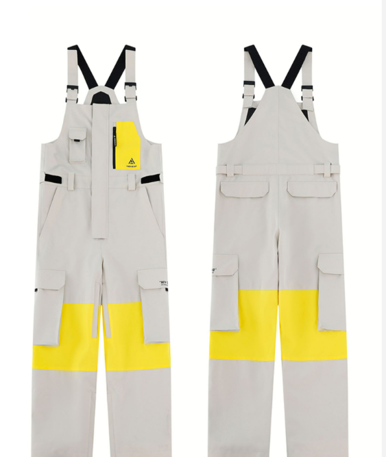 Men's and Women's Colorblocked Snowboard Bibs