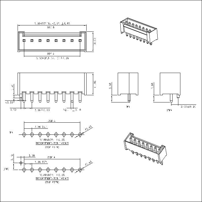 VH3.96mm 180°Wafer Connector Series TYPE 1 AW3961V-NP-W-01