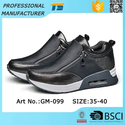 Women's Fashion Zipper Air Cushion Balance Sport Hidden Heel Shoes