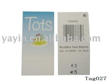 New fashion customized paper hangtag for garment