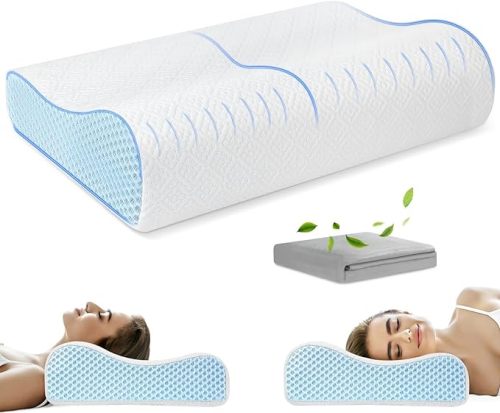 (2 fundas para almohadas) Almohada de cuello de espuma de memoria