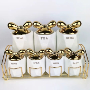 Ceramic Sealed Jar Storage Set with Iron Frame - 2022 Hot Sale