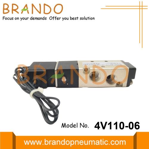 1/8 &#39;&#39; NPT 4V110-06 الملف اللولبي الصمام الهوائي DC24V AC220V