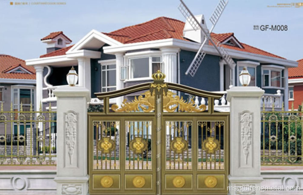 Villa Garden Aluminium Balkoni Pintu halaman Eropah