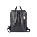 Crocodile Effect City Backpacks Black Embossed Daypack