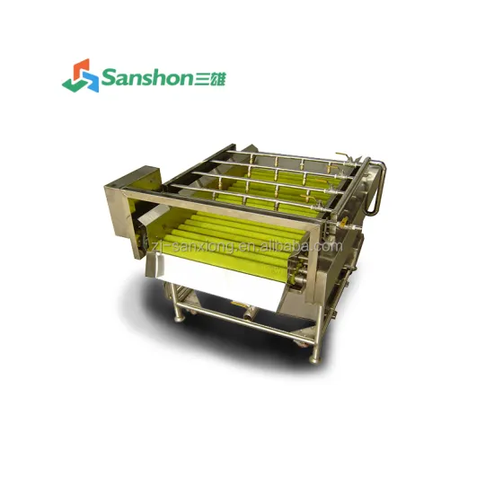 Sanshon Rotating Nylon Brush Roller Cleaning Machine for Food Vegetables and Fruits Processing
