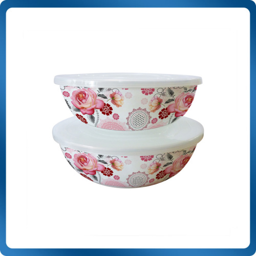 Enamel Deep Salad Bowl with Cover (LMSH)