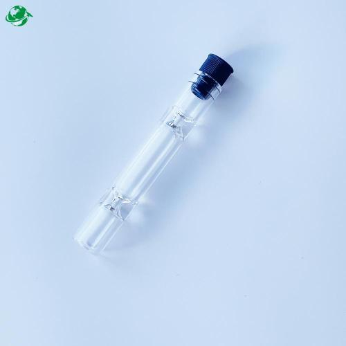 Cigarette Cooling Tube Long size clear glass one hitter with cap Supplier