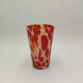 Swirl white and red highball glass