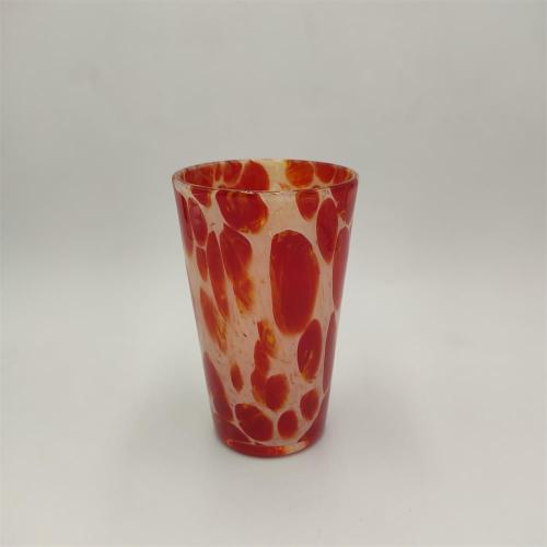 Swirl white and red highball glass