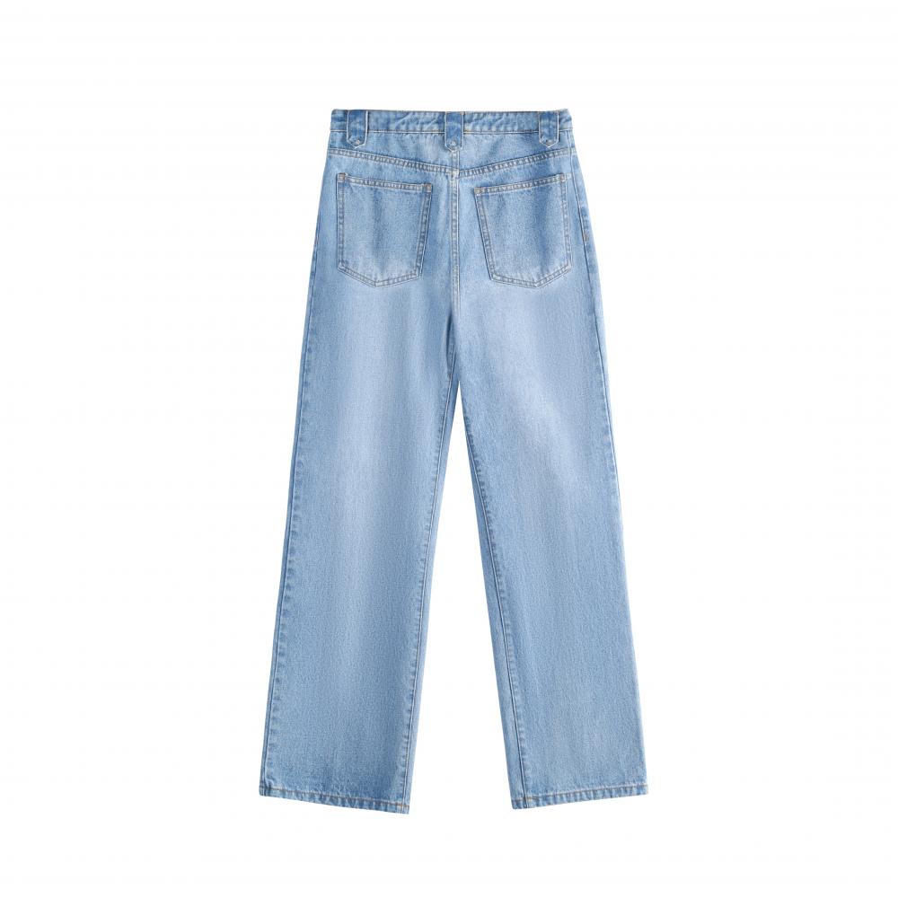 Light Blue Denim Straight-leg Trousers