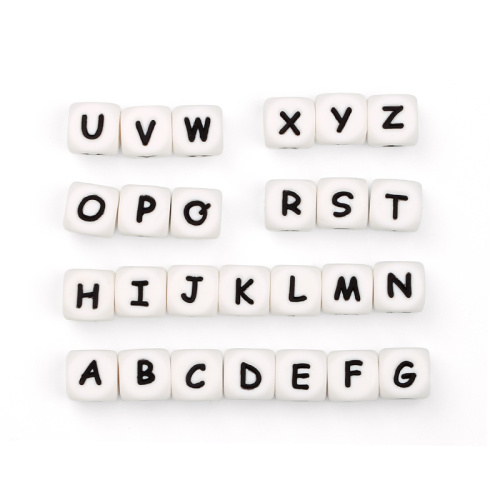 10mm Pacifier Clip Letter Silicone Beads