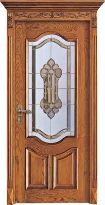 Outdoor painted wooden door
