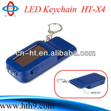 High quality solar flashlight keychain with whistle