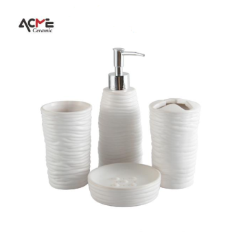 Ceramic Gift Soap Dispenser and 4-Piece Bath Accessory Sets for Wholesale Household Items