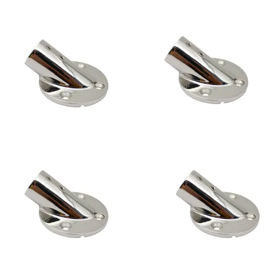 Marine Boat Hand Rail Fitting 30 Degree Stainless Steel 1inch 7/8inch Round Rail Base