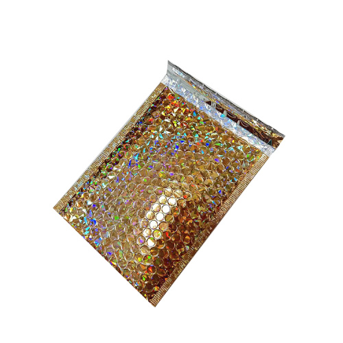 Yellow plastic padded bubble mailers Holographic Bubble Bag