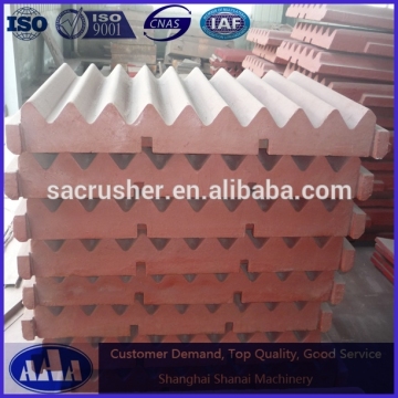 high manganese steel jaw crusher wear parts PE series jaw crusher spare parts jaw plate for Shanbao Crushers