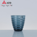 Blue vintage wine glass embossed glass goblet cups