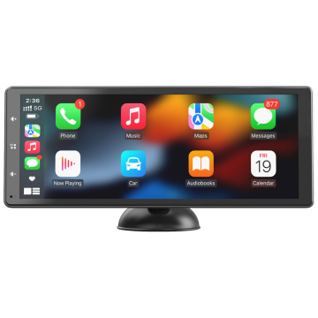GRANDnavi 10Inch Portable Navigation Device with CarPlay, Android Auto, and BT DVR
