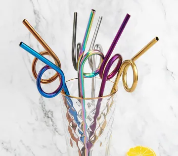 304 High Quality Shaped Stainless Steel Decorative Straw
