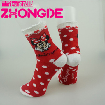 Wholesale High Quality Jacquard Design cartoon Cotton Socks for beauty girls