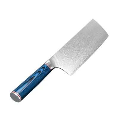 Xiangyun Pattern Damascus Steel Knife with Wooden Handle