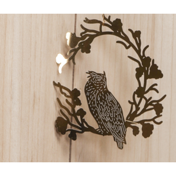 Winter Handmade Decorations Gold Leaves With bird Metal Wreath Wall Decor Factory