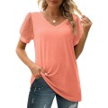 Crew-Neck Woven Short-Sleeved Top