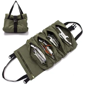 Power Tool and Craft Organizer Bag: Storage Roll for Tools and Pouch