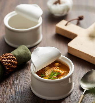 Ceramic Soup Bowls & Dessert Plates Set - Irregular Pop Can Shape