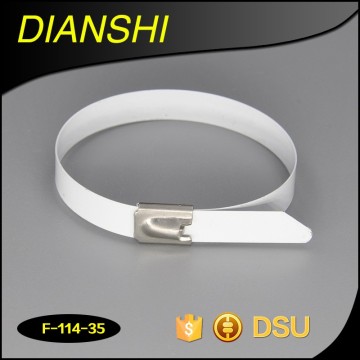 316 Ball self lock Hot Sale Adjustable Plastic Covered Pvc Coated Stainless Steel Cable Tie