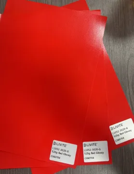 PVC 520g Red Glossy tarpaulin material