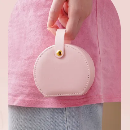 Travel PU Leather Jewelry Storage Box with handle