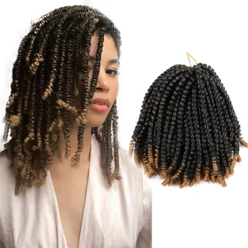 Ombre Spring Twist Hair 8inch Fluffy Crochet Braids Synthetic Hair Extensions Braids Kinky Curly Twists 30strands/pc Black Brown