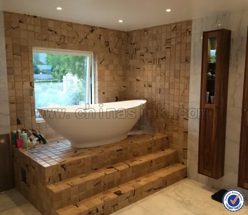 Sand stone bathroom wall tiles project photos