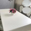 Decoración de la fiesta Tablecloth White Pearly PU con relieve