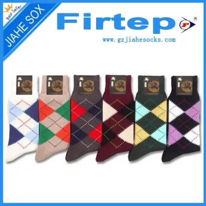 Classical Argyle Men Dress Socks Customized Socks Manufacturer