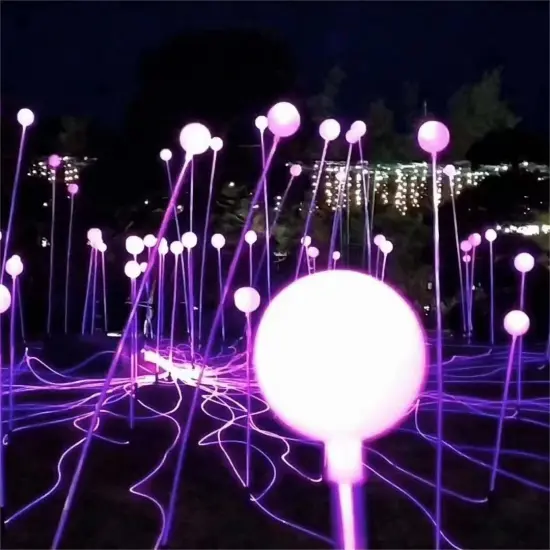 Waterproof Fiber Optic Outdoor Ball Lights for Landscape Decoration - Customizable