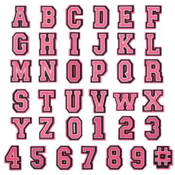 Wholesale Soft PVC Shoe Decorations: Pink Number Letter Styled Shoe Charms