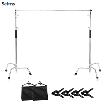Selens 10x10FT 3x3M Heavy Duty Adjustable Photography Backdrop Stand Kit with Sandbags