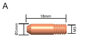 Binzel 14AK M5x18 Contact Tip