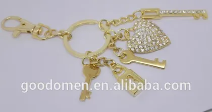 lock and key shape keychain,heart keychain